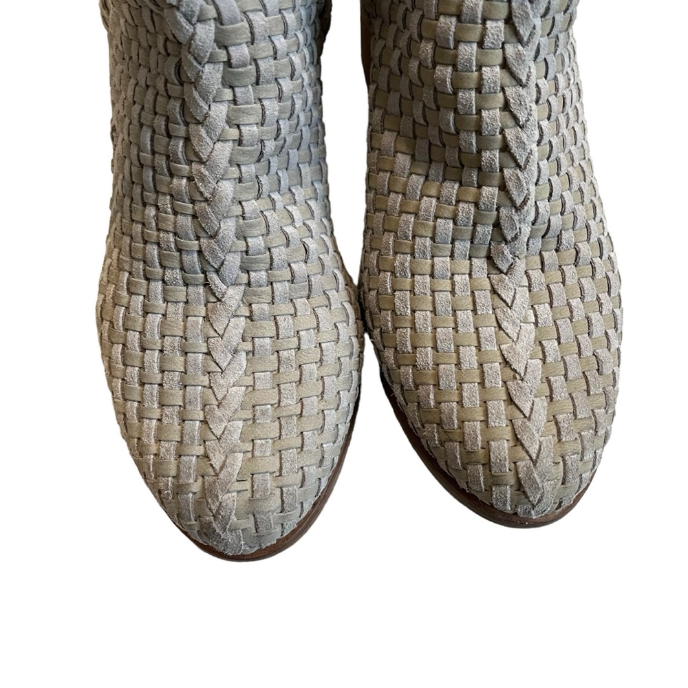 JOURNEE SIGNATURE Gray Side Cutout Kevona Woven Leather Booties, Sz 8.5 - Picture 10 of 15